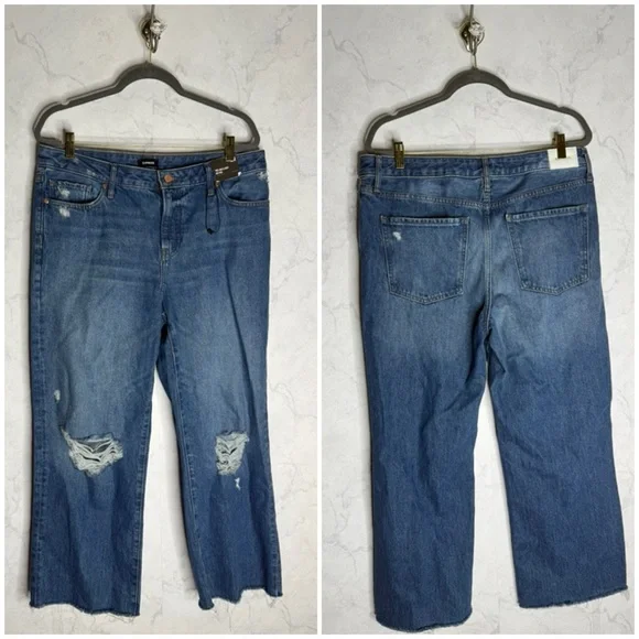 Express 90s mid rise ankle boot jeans - Picture 2 of 6